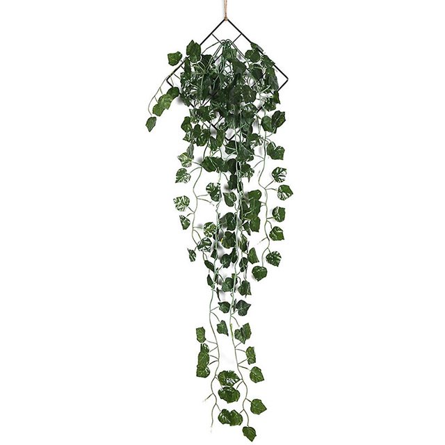 Vid artificial de rábano verde, flores de simulación vívidas, colgante de pared, adorno de ratán, decoración para el hogar, puerta de pared de boda, MS7605,11 Feliz Sencillez
