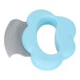 thumbnail image 2 of Peine de masaje para mascotas, cepillo con forma de concha, elimina la herramienta de aseo de piel flotante para gatos y perros, color azul, 2 of 12