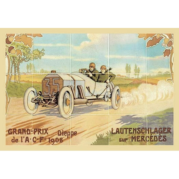 Grand-Prix: Lautenschlager sur Mercedes Fine art canvas print (20" x 30")