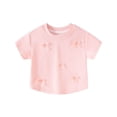 thumbnail image 3 of KyCheLot T-Shirts à Col Rond pour Filles T-Shirts d'Été de Couleur Unie à Manches Courtes T-Shirts Confortables Mignons avec Nœud, 3 of 7
