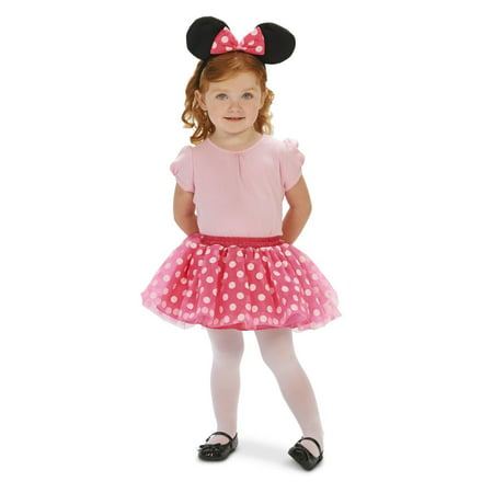 Pink and White Dot Tutu with Mouse Ear Headband Child