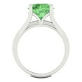 thumbnail image 4 of 3.39 ct Brilliant Round Cut Green Zircon 14k White Gold Solitaire with Accents Engagement Bridal Wedding Ring Band Set size 5, 4 of 7