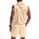 thumbnail image 4 of Hombres Chaqueta Casual Color Sólido Versátil Botón Solapa Algodón Lino sin Mangas Superior, Chaquetas de Ropa Exterior Casual con Capucha, 4 of 7