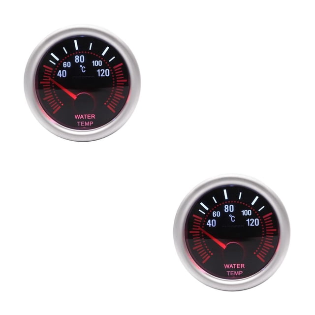 Kenally Carcasa gris, 52mm, Universal, 12V, LED, lente de humo, 40 ~ 120 grados, medidor de temperatura del agua, medidor de coche 2piezas