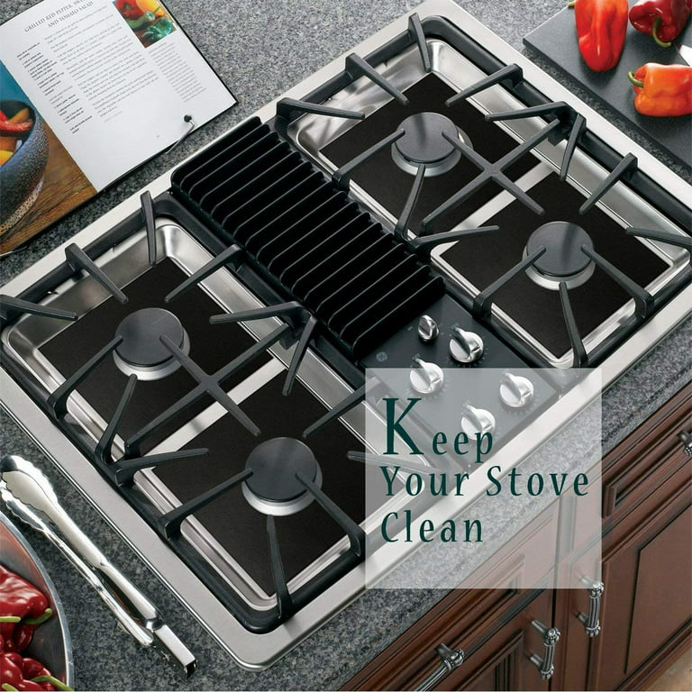Ingcebo S0038US 3Pcs Stove Protector for Gas Range, Washable Reusable Stove  Top Covers, Heat Resistant Gas Stove liners, Stove Burner Covers fo