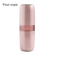 thumbnail image 3 of Toothbrush Case Portable Toothpaste Container Dust-Proof Sanitary Plastic Daily Use Simple Toothburshes Holder College Hiking four cups-pink, 3 of 8