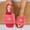 Hot Pink, variant on Women Fluffy Faux Fur Rhinestone Crown Square Open Toe Slide Slippers Wine 7.5