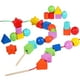 thumbnail image 2 of Juguetes con cuentas de encaje,Juguete de actividad de bloques de construcción de cuentas de cordones de madera,Ensartar cuentas de madera Cordón Enhebrar juguetes,Lacing Beads Fine Motor, 2 of 6