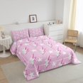 thumbnail image 2 of Lightning Flash Print Comforter Set Queen Size,Adults Bedroom Decor,Abstract Stars Polka Dots Down Comforter,Stylish Chic Bedding Set,Pink Romantic Duvet Insert, 2 of 6