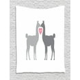 thumbnail image 1 of Llama Tapestry, Two Animals in Love with a Heart Between Them LLove Quote Greyscale Animals, Wall Hanging for Bedroom Living Room Dorm Decor, 60W X 80L Inches, Grey Pale Grey Pink, by Ambesonne, 1 of 2