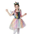 thumbnail image 3 of Girls Sequins Unicorn Costume Dress Halloween Fancy-Dress with Wing Set, 3 of 6
