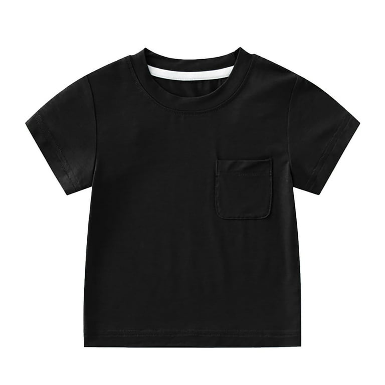 Kids Boys Tshirts Soft Short Sleeve Shirts Boys Black T Shirts