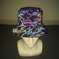 thumbnail image 3 of LinYooLi Cool Reflective Bucket Hat for Men Women Fluorescent Hat Glow in The Dark Fisherman Cap, 3 of 3