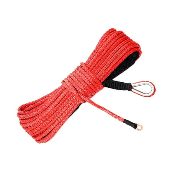 Scienceny Cable de cabrestante de fibra sintética para automóvil, Universal, 15m, profesional, extraíble, resistente a desgarros, accesorios Vehículos, repuestos y accesorios Mis Rojo