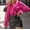 Hot Pink, variant on Women's Elegant Ruffles Long Sleeve Blouse Casual V Neck Button Down Fall Loose Office Work Shirts Tops