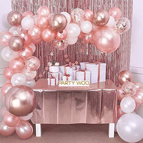 Partywoo Hot Pink Balloons Pack Of Black Balloons Hot Pink Balloons Pastel Pink Balloons 4d Foil Balloons Foil Fringe Curtain And Leaves For Pink And Black Party Walmart Com