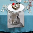 thumbnail image 4 of WYYP Rabbit Polyester Dinner Napkin for Dining Table Kitchen Party Housewarming Decor Cloth Napkin Reusable 2 PCS, 4 of 7