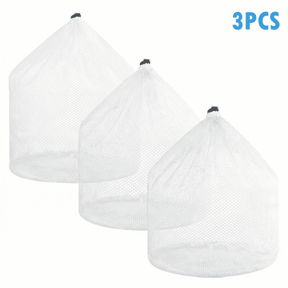 Mesh Laundry Bags, 3 Pcs 23.6 × 31.5 Large Coarse Mesh Laundry Net Bag with Locking Drawstring Closure, Duty Breathable for Simplifying Laundry Life, Tidy Home Laundry Wash Bag