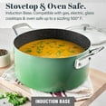 thumbnail image 3 of Granitestone Diamond 5 Qt Nonstick Stock Pot Soup Pot Pasta Pot Stew Pot with Tempered Glass Lid-Oven & Dishwasher Safe, Green, 3 of 6