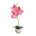 thumbnail image 3 of kkbbma under $5 Real Touch Orchid Artificial Flowers with Vase Fake Orchids Silk Floral for Home Decor Indoor Bathroom Decoration Potted Office Table Centerpieces Arrangements, 3 of 9