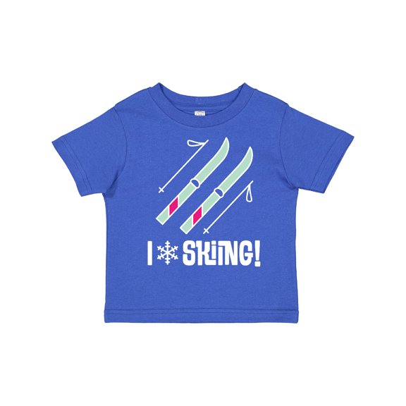 Inktastic Skier I Love Skiing Girls Toddler T-Shirt