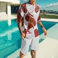 thumbnail image 2 of Ensemble pour Hommes : Blouse à Manches Courtes à Col Rond et Shorts à Taille Élastique, Tenue d'Été Décontractée en Polyester pour l'Extérieur, Bleu Taille P, 2 of 6