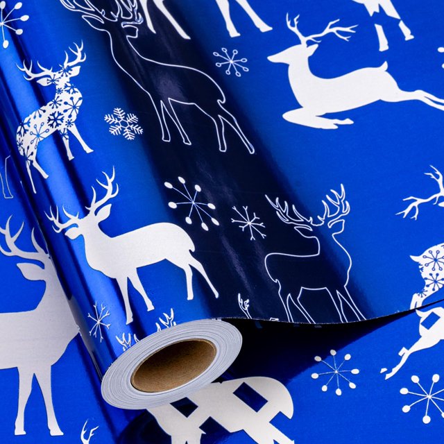Rollo de papel para envolver regalos MAYPLUSS Mini Christmas Elk de 44 x 10 m
