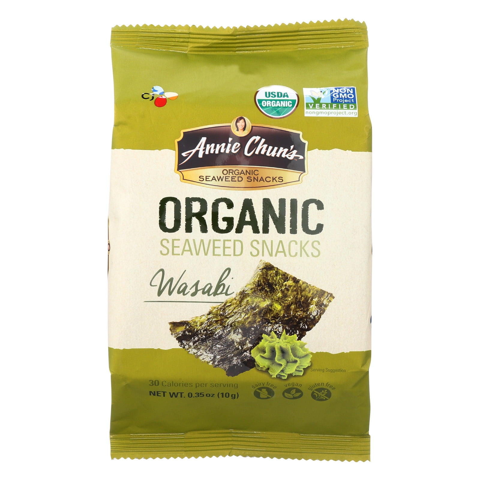Annie Chun's Organic Seaweed Snacks Wasabi Case of 12 0.35 oz. by