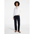 thumbnail image 3 of Time and Tru Women's Soft Ruched Yoke Blouse with Long Sleeves, Sizes XS-XXXL, 3 of 6