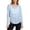 Light Blue, variant on ZHOGXU Athletic Womens Long Sleeve T Shirt Round Neck Side Drawstring Loose Fit Tops Casual Office Daily