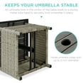 thumbnail image 4 of Best Choice Products Wicker Rattan Patio Side Table Outdoor Furniture for Garden, Pool, Deck w/ Umbrella Hole - Gray, 4 of 7