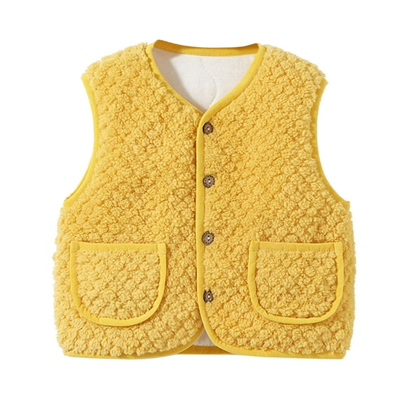 Toddler Girls Boys Winter Sleeveless Warm Solid Color Two Pockets Coat Jacket Autumn Clothes Autumn Coats