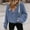 Blue, variant on Women's Chunky Knit Cardigan Sweaters, V Neck Button Down Casual Long Sleeve Solid Outwear, Open Front Cardigan Knitwear Blue L