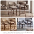 thumbnail image 4 of COLAMY Upholstered Counter Bar Stools, Kitchen Island Stools with Back, Modern Counter Height Stools with Wood Legs for Kitchen Island Dining Room Bar, Camel, 4 of 11