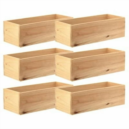 12” Unfinished Wooden Box by Make Market - Ready-To-Decorate Wood Box for Trinkets - Coins - Jewelry - Valuables - Bulk 6 Pack