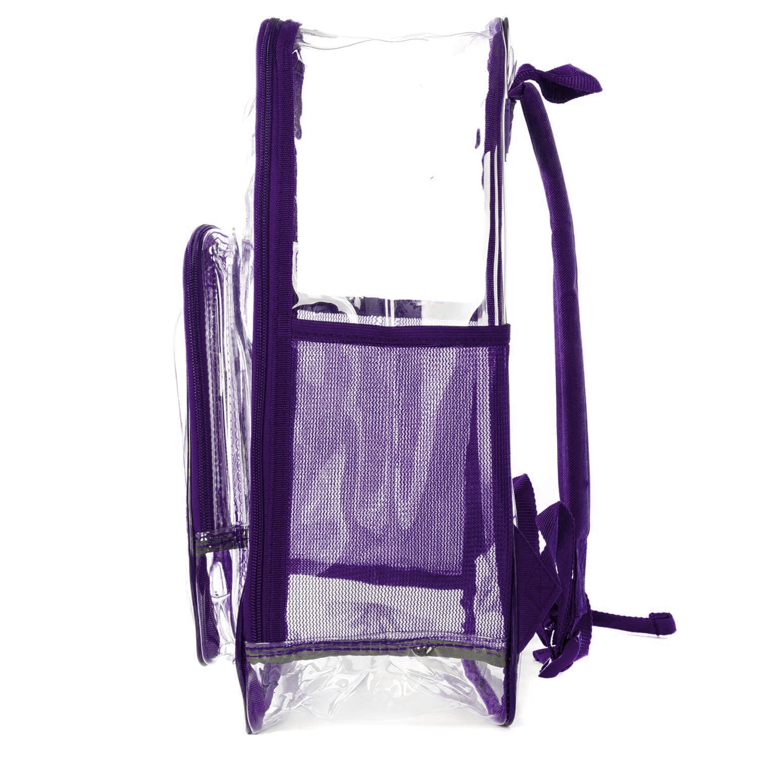 K-Cliffs Heavy Duty Clear Transparent Unisex 17"  School Backpack in Purple,Teen-Adult