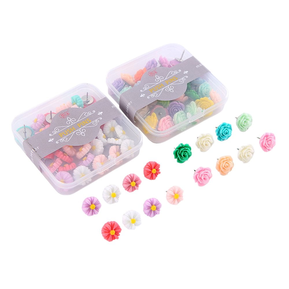 Drawing Pins,Clear Push Pins For Pinboard,120 Count Drawing Pins For Notice Board,Flat Head Push