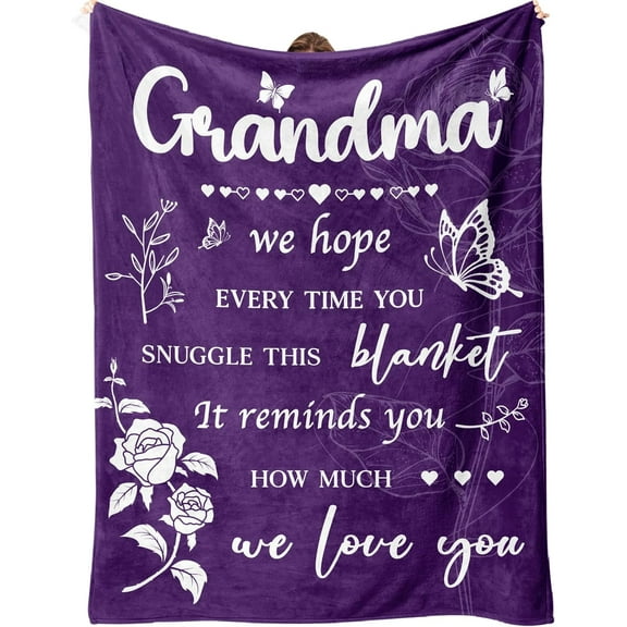 Grandma Gifts Blanket, Gifts for Grandma, Great Grandma Birthday Gifts - Unique Grandma Gifts to My Dear Grandma for Birthday, Christmas, Mothers Day - Grandma Throw Blanket Present 60"X 50
