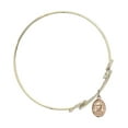 thumbnail image 2 of 8 1/2 inch Round Double Loop Bangle Bracelet w/ St. Damien of Molokai in Gold-Filled, 2 of 3