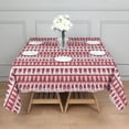 thumbnail image 3 of Red Christmas Pattern Square Tablecloth,Waterproof Square Table Cover,Wipeable Spillproof Washable Table Cover for Home Kitchen Party Decor 60"x60"(152x152cm), 3 of 6