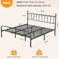 thumbnail image 5 of CONCETTA Metal Platform Bed Frame with Rounded Base & Protective Footpads, Underbed Storage, No Box Spring Needed for Bedroom, King Size, 5 of 8
