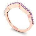 thumbnail image 2 of 0.23 ctw Wedding Band for Women - 14K Rose Gold Simulated Alexandrite Stackable Eternity Ring, 2 of 6