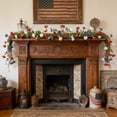 thumbnail image 5 of OAVQHLG3B Independence Day Themed Red White Blue And Green Floral Holiday Decorations Patterned Fireplace Cabinet And Window Ornaments, 5 of 6