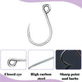thumbnail image 2 of Inline Single Hooks 25Pcs Fishing in line Hooks for Treble Hook Replacement for Hard Lures Large Eye/Barbed Saltwater Freshwater, 2 of 6