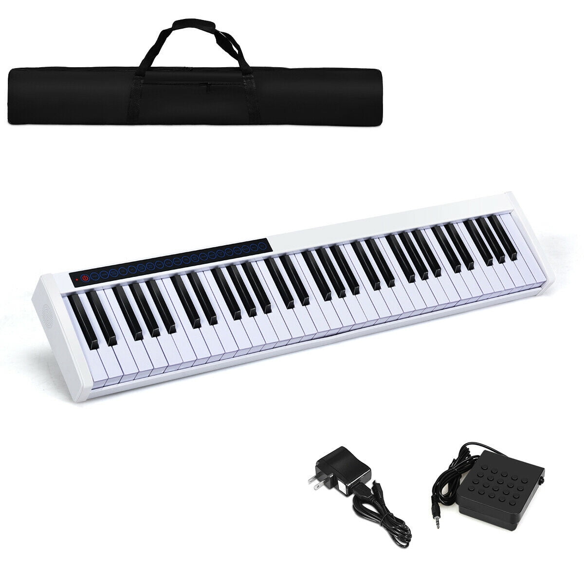 Gymax 61 Key Digital Piano Recital MIDI Keyboard w/Bluetooth White