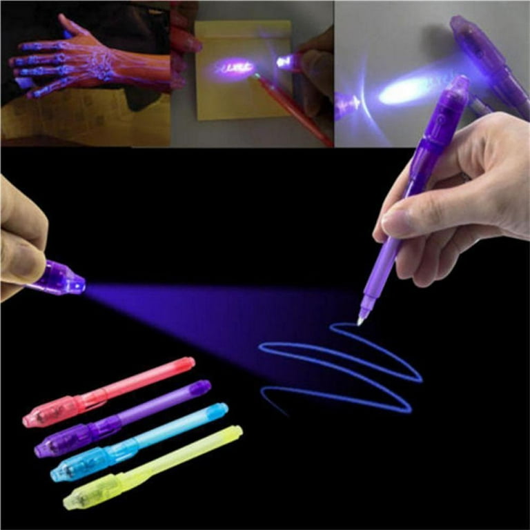 UAKZMNE Invisible Ink Pen, 10 PCS Invisible Ink Pens with UV Light for  kids, Spy Pen Magic Marker Kid Pens For Secret Message, Kids Halloween  Goodies