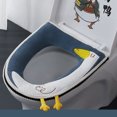 thumbnail image 3 of Cubierta de asiento de inodoro de pato amarillo lindo asiento de inodoro de dibujos animados suave felpa lavable duradera, 3 of 5