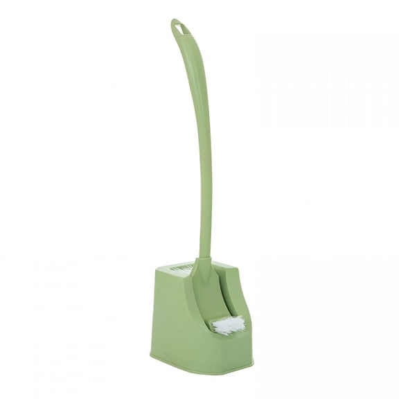 BPPEG Toilet Bowl Brush Holder Set: Bathroom Deep Cleaning Toilet Cleaner Scrubber Under Rim with Curved Bristle for Dead Corner Clean-Hidden Toilet Decorative Accessories with Caddy,4.13x4.69x16.77