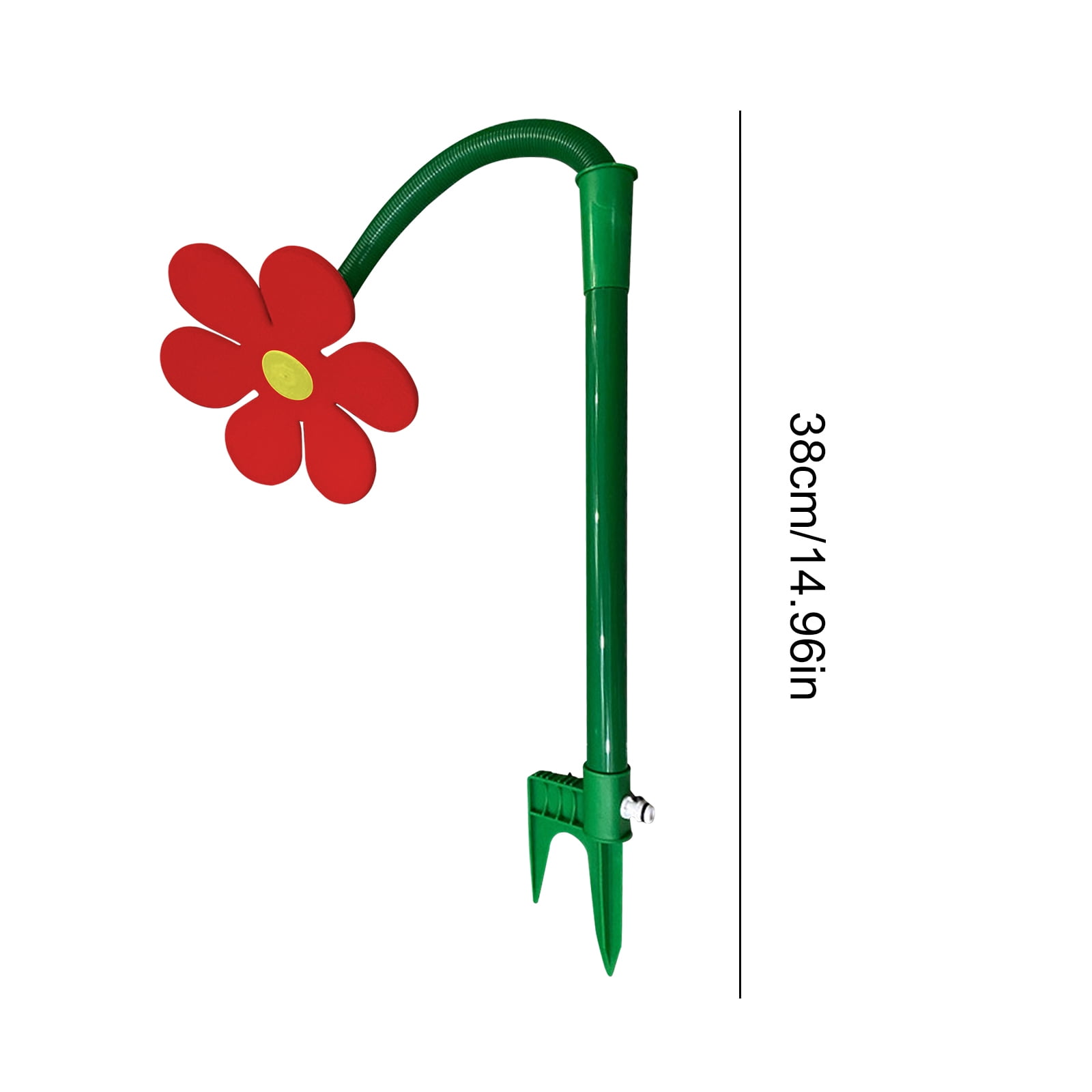 Yucurem Crazy Dancing Daisy Sprinkler, 360 Rotatable Flower Sprinklers with Spike, Garden Sprinkler Stake for Lawn Yard Outdoor Summer Watering Pets Playing (Red)