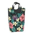 thumbnail image 2 of Bingfone Green Tropical Leaves Laundry Hamper,Large Canvas Fabric Lightweight Storage Basket Toy Organizer Dirty Clothes Collapsible, 2 of 6